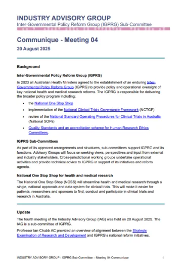 Industry Advisory Group Meeting 04 cover image